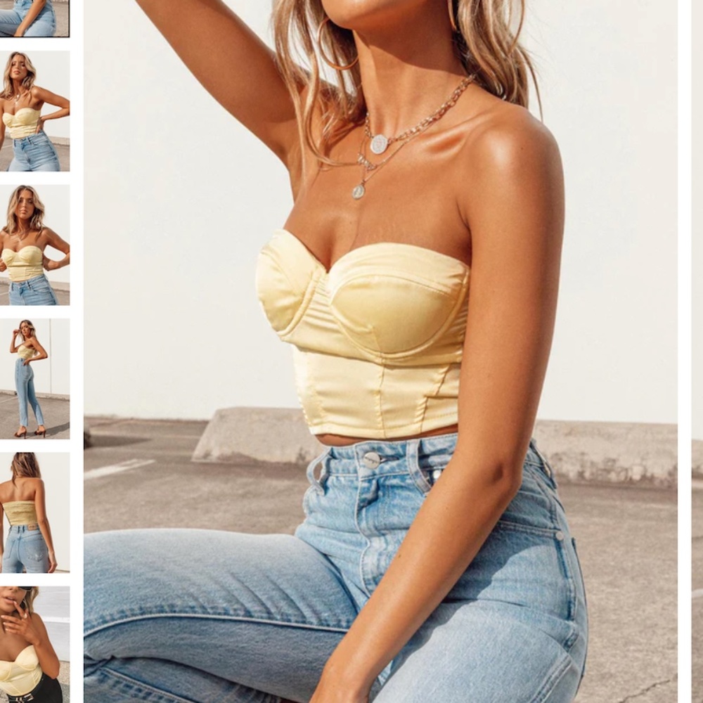 Princess Polly Koko bustier top lemon